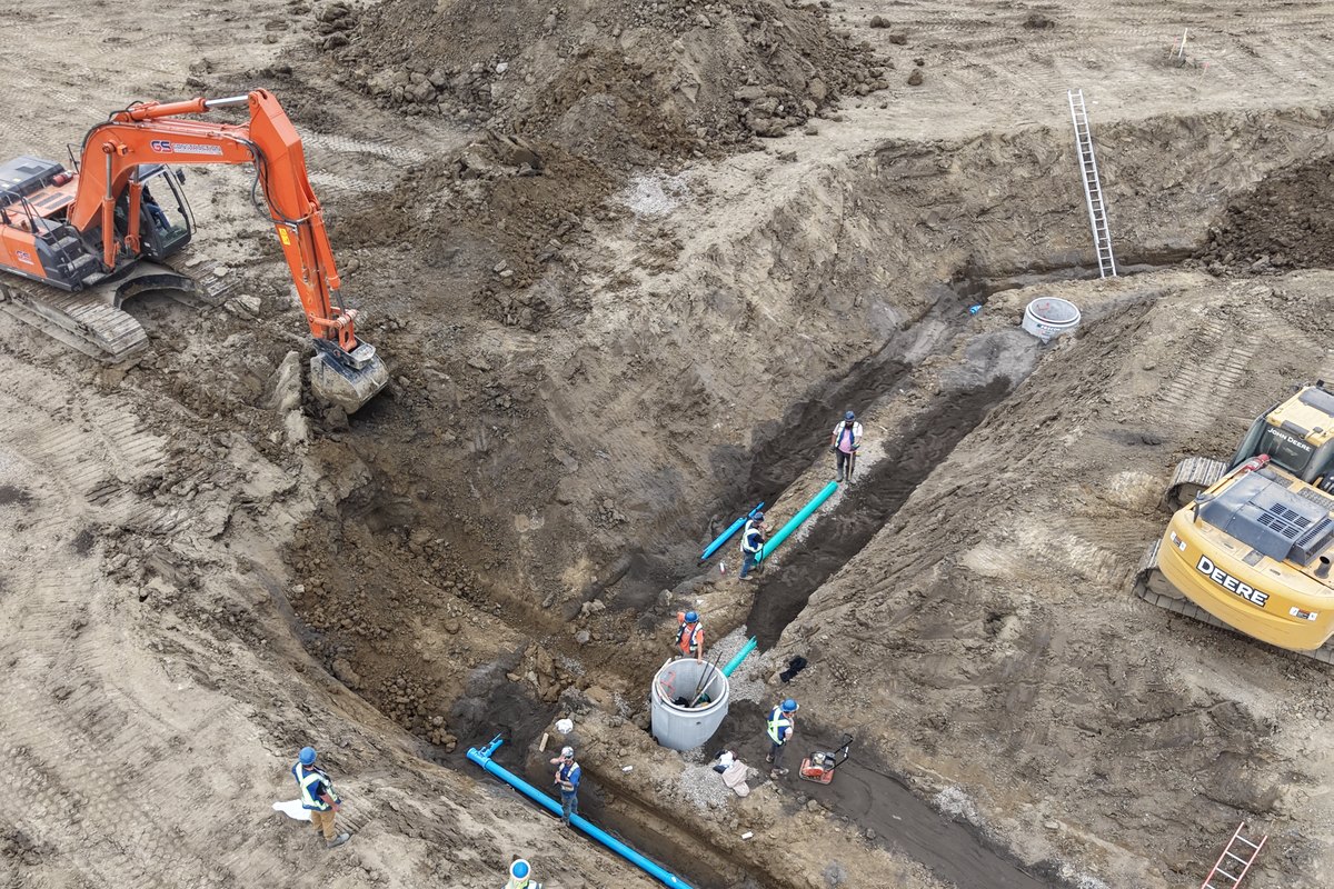 civil site servicing and trenching work in Edmonton