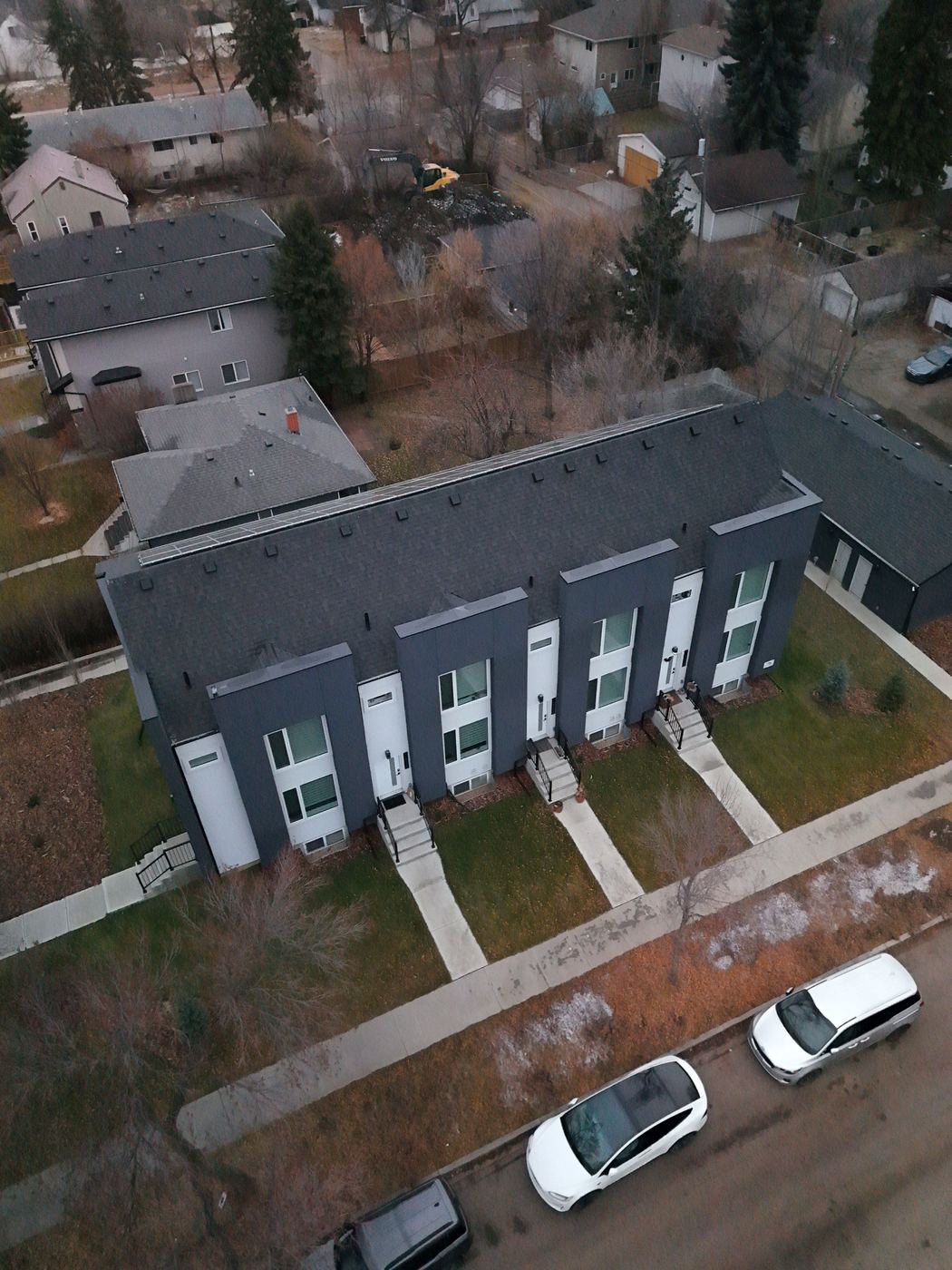 Completed townhome development frontage