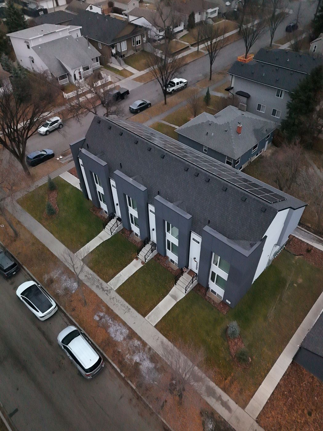 Completed townhome development aerial view
