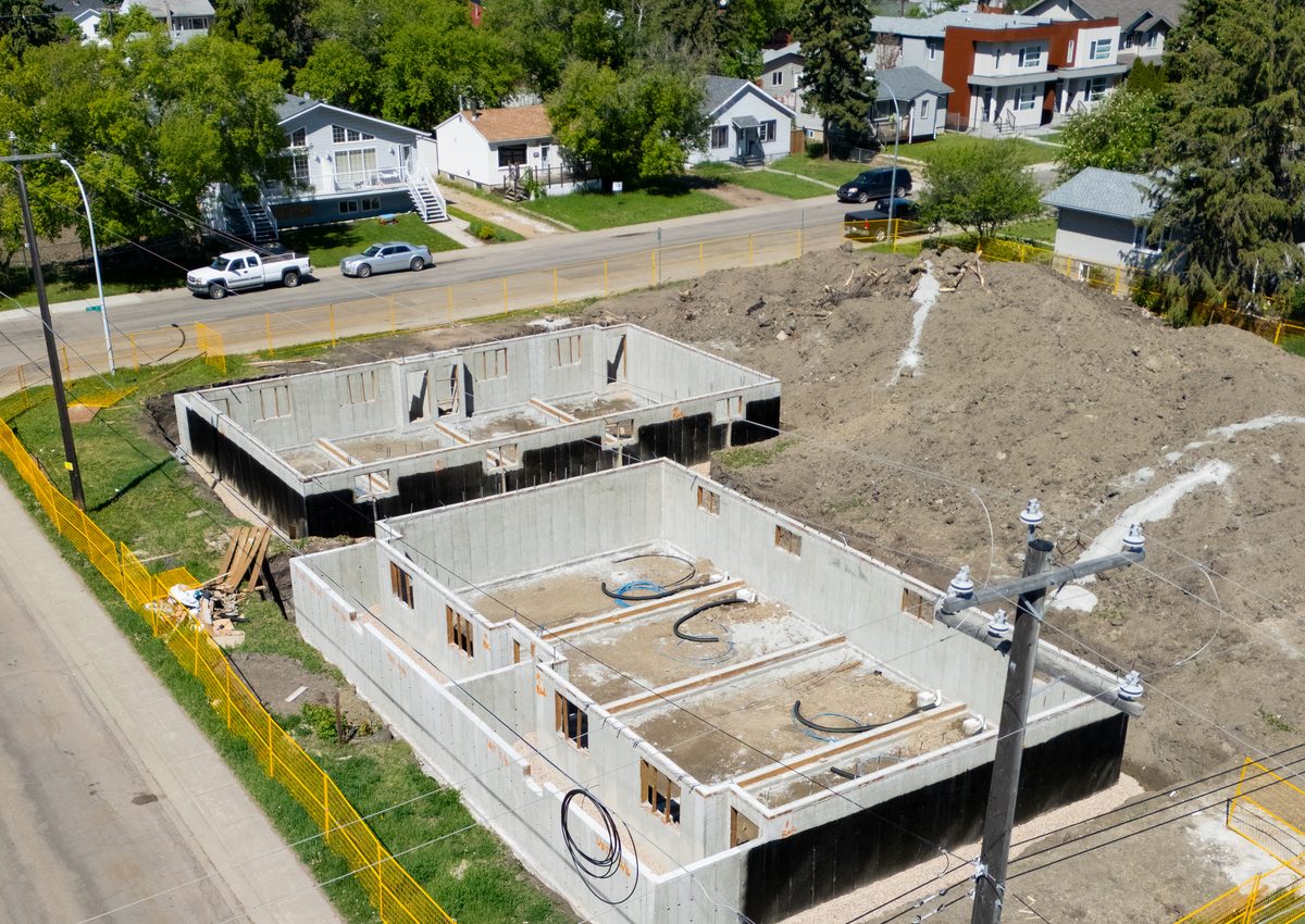 Cluster housing infill site coordination aerial photo
