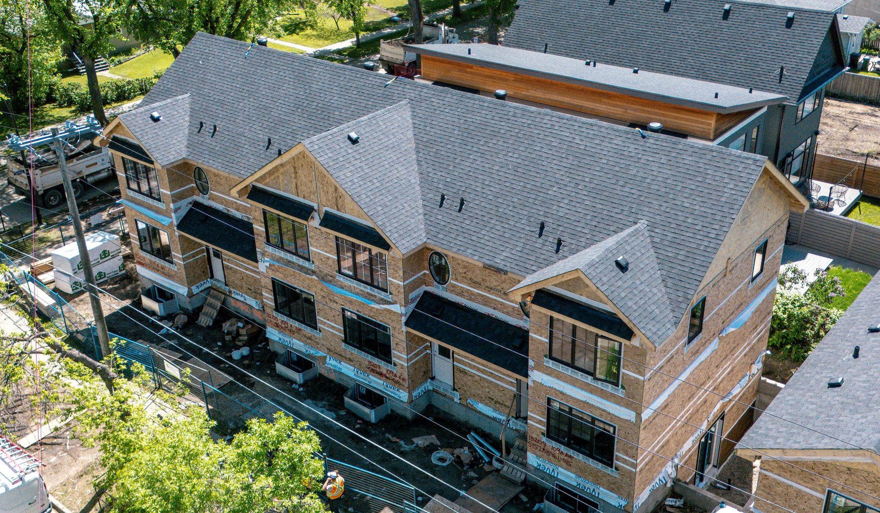 4-plex with garage suite civil structural LID engineering project photo