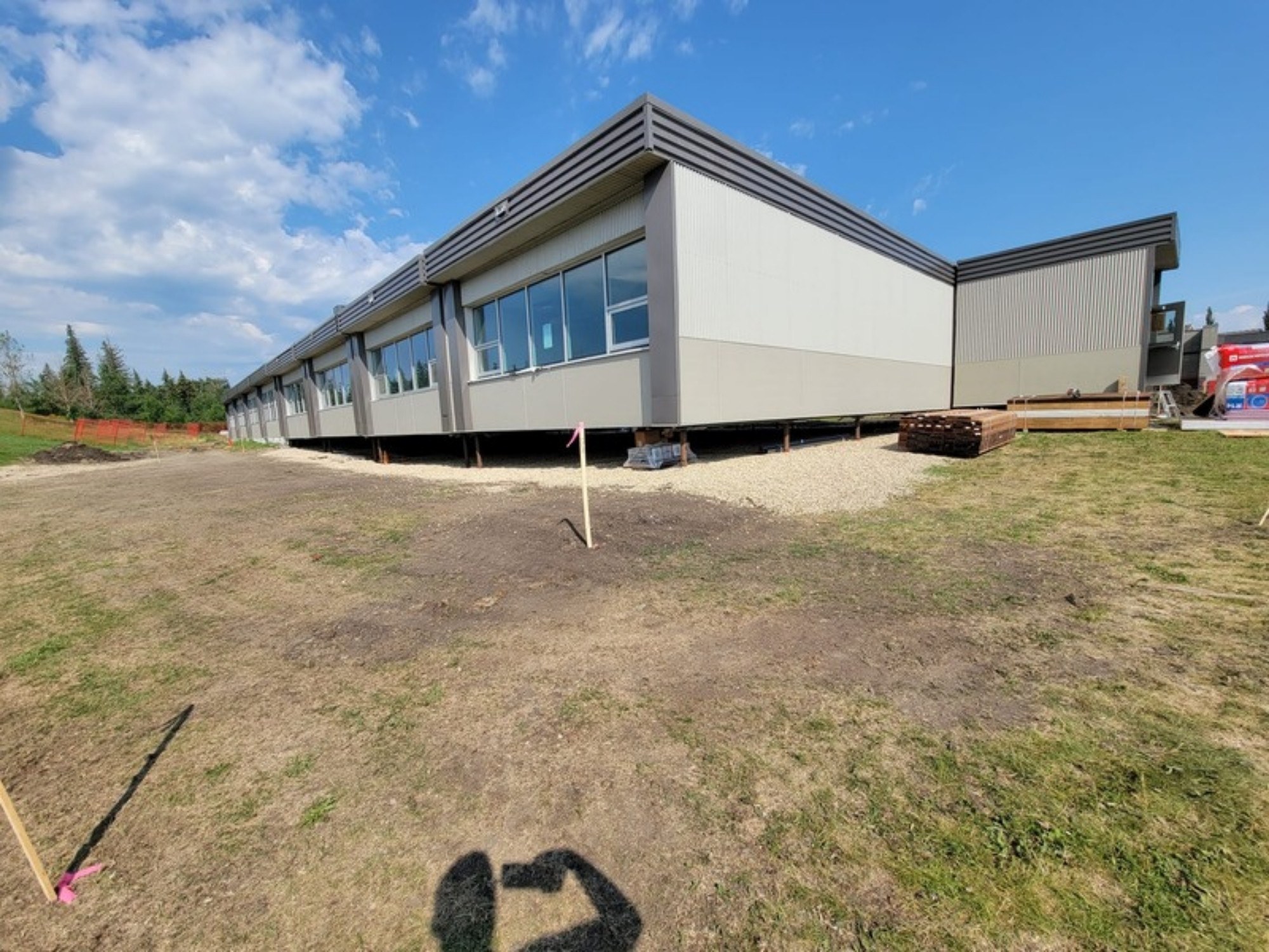 Modular school building under construction near Edmonton