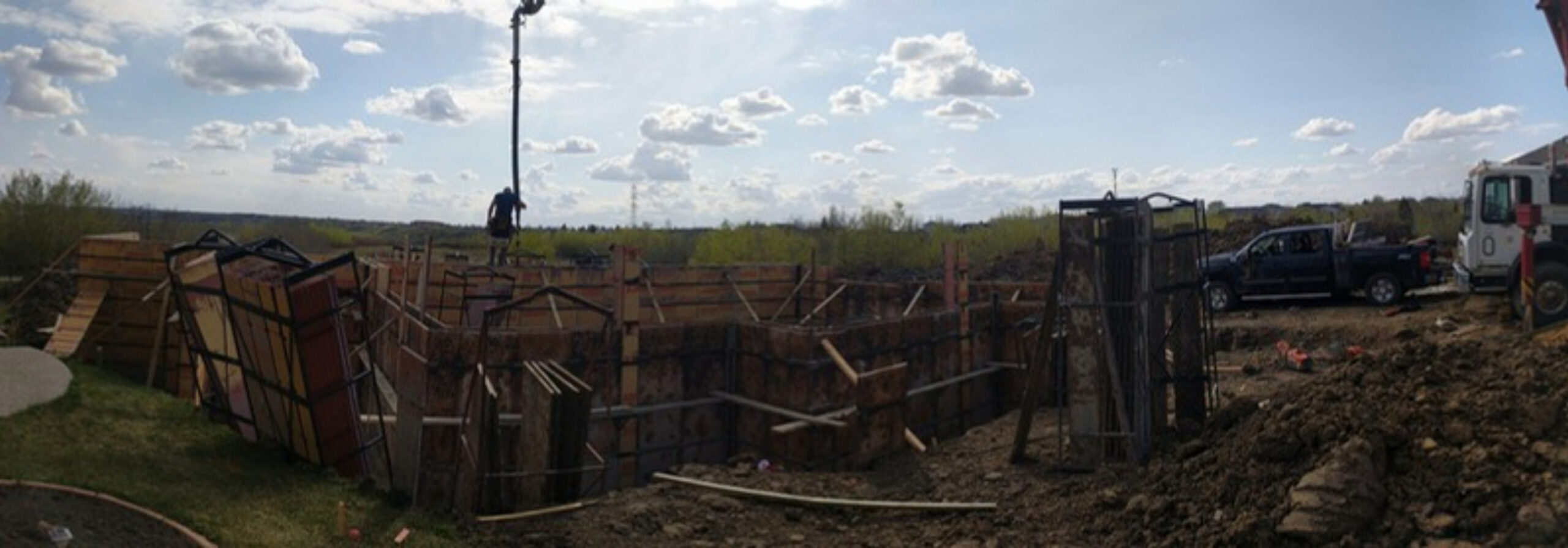 Excavation and underground servicing on an Edmonton development site