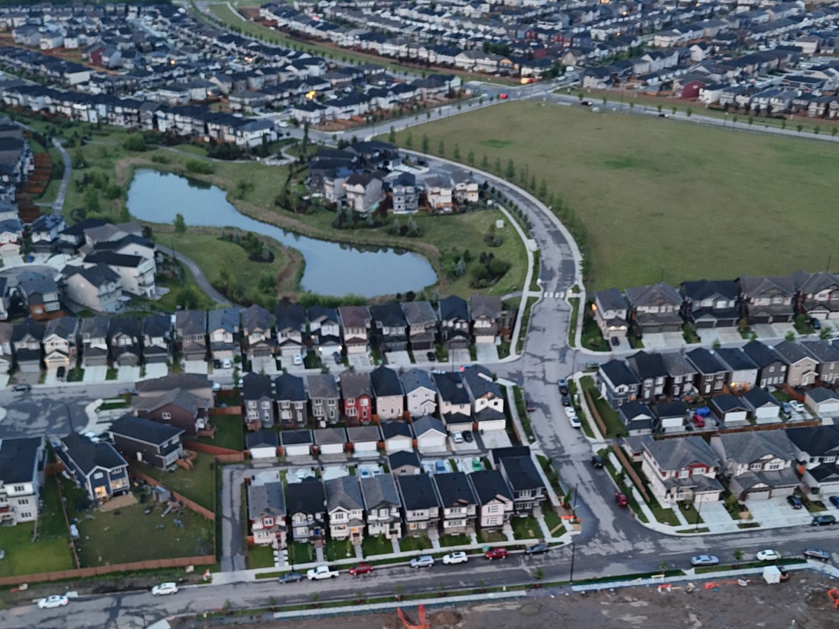 Stormwater management pond serving an Edmonton-area subdivision